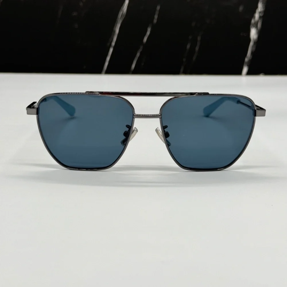 NEW BV1236S 004 BOTTEGA VENETA AVIATOR GREY BLUE UNISEX SUNGLASSES